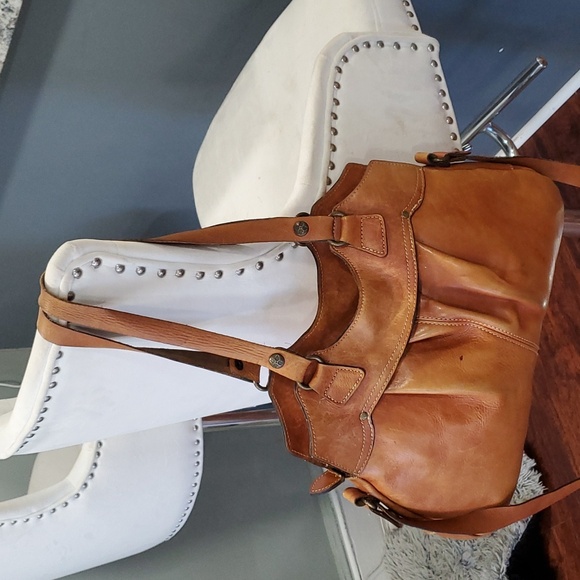 Patricia Nash brown large leather crossbody bag